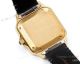 Swiss Copy Cartier Women Santos THB Miyota-9015 Golden Dial Black Leather Watches (6)_th.jpg